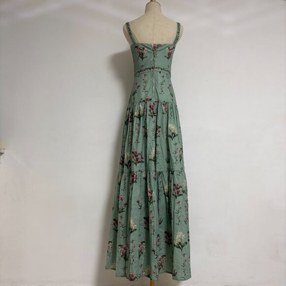 Agua by Agua Bendita Lima green linen extra long dress - Picture 5 of 15